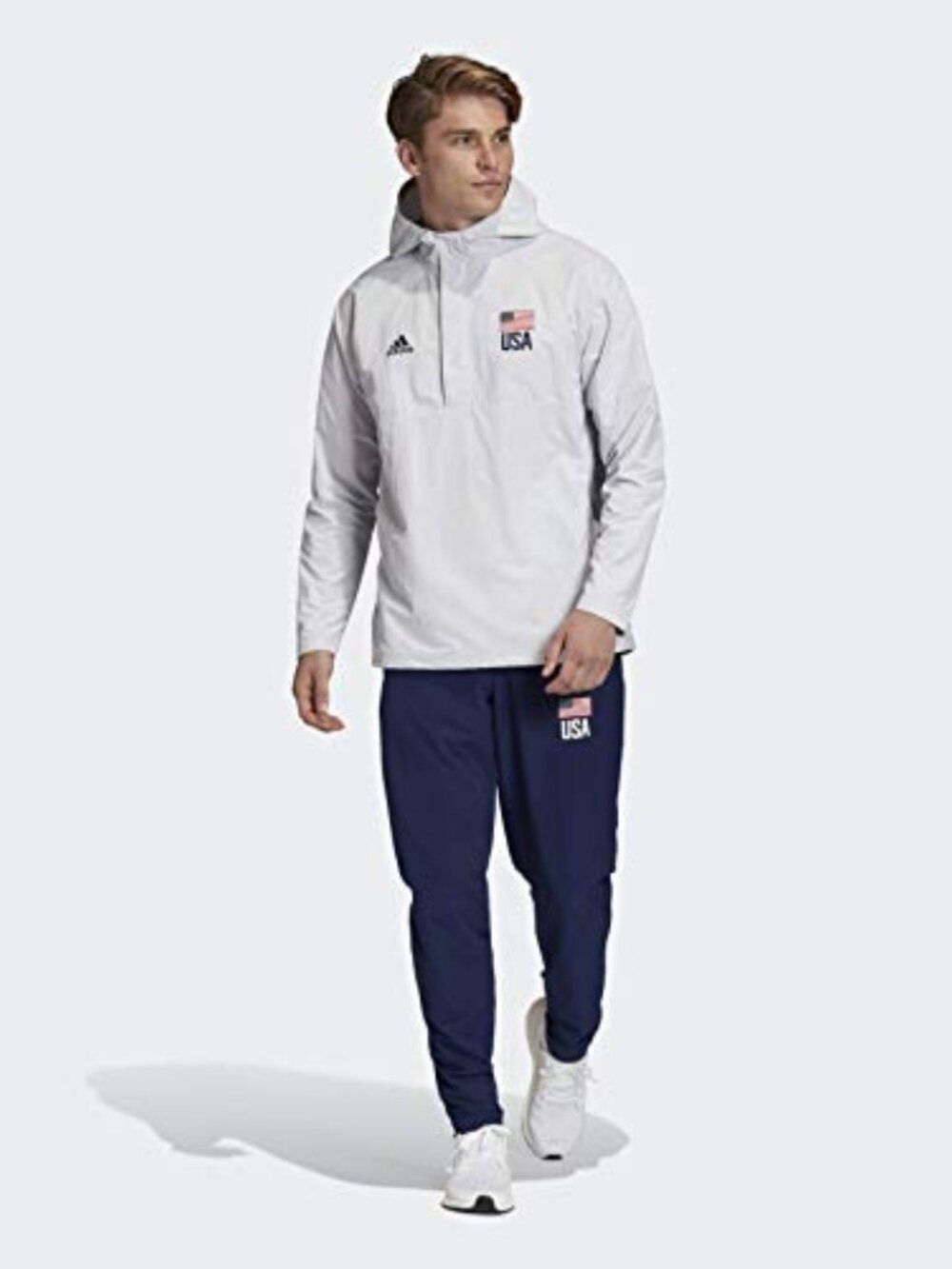 adidas Men's USA Volleyball Anorak Jacket with Hood FK1043